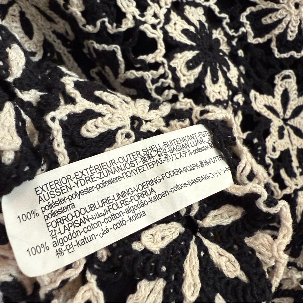 Zara Black and White Floral Lace Mini Dress - Picture 10 of 12